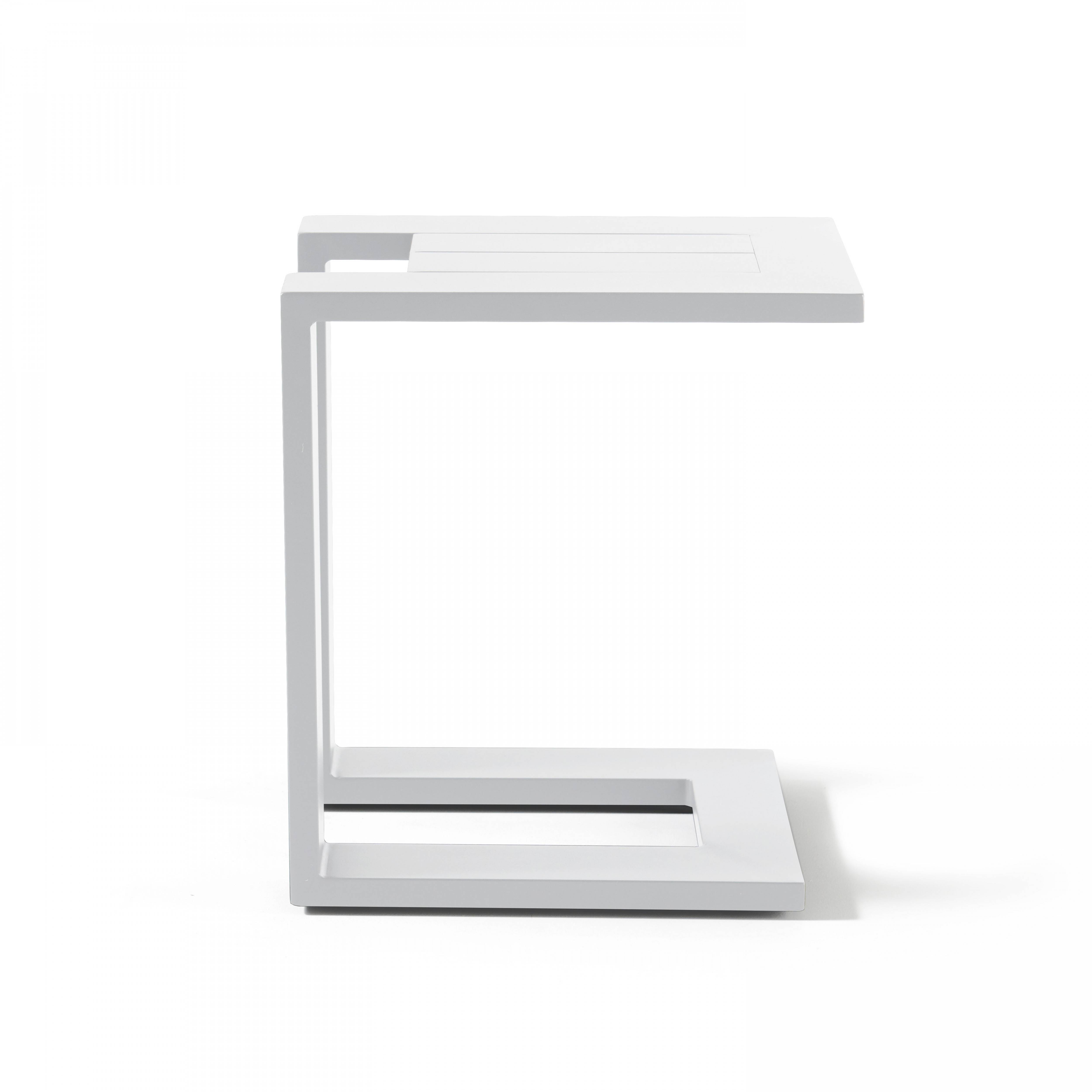 Oviala - Tablette pour bain de soleil en aluminium blanc Galapagos - Oviala - Imagen 4