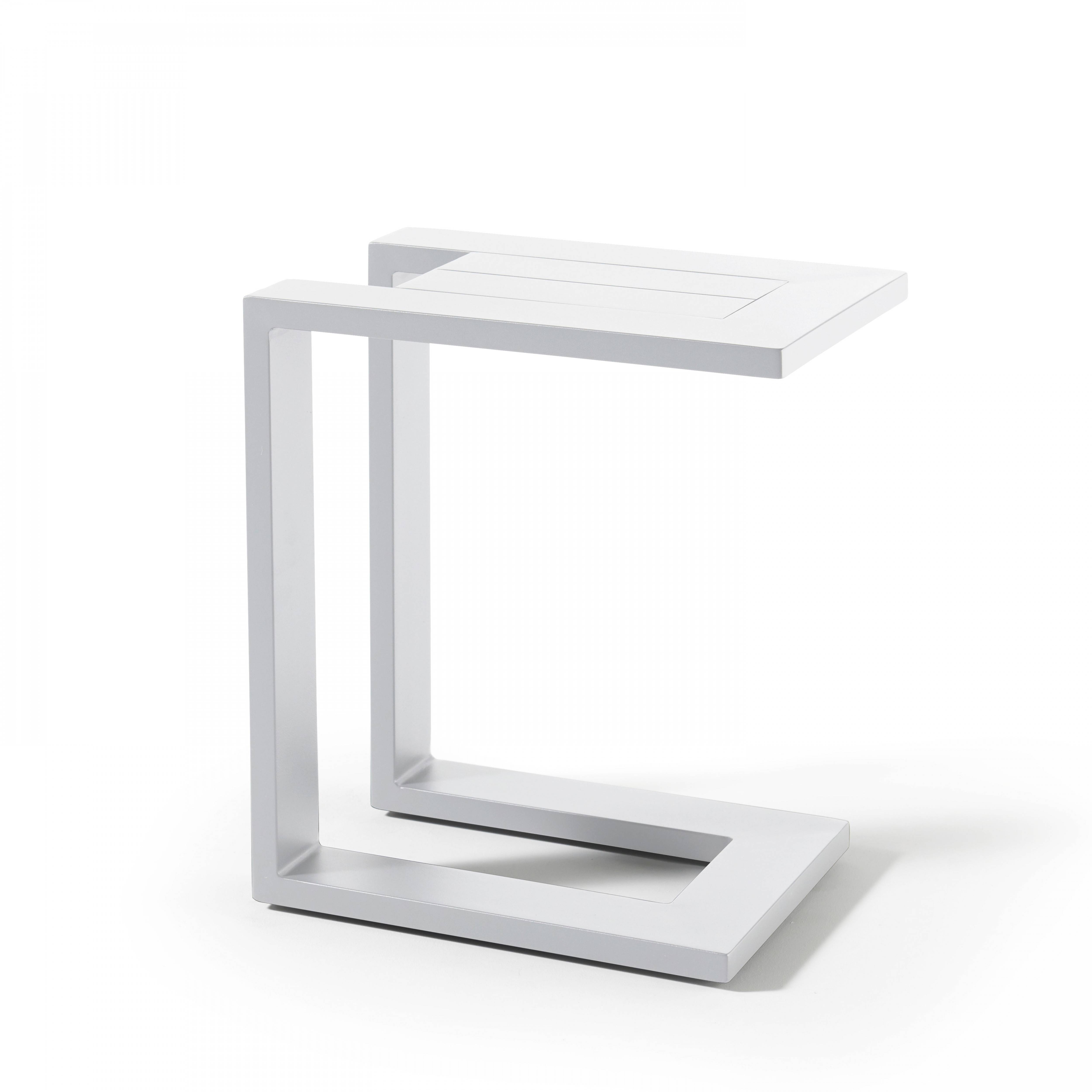 Oviala - Tablette pour bain de soleil en aluminium blanc Galapagos - Oviala - Imagen 1