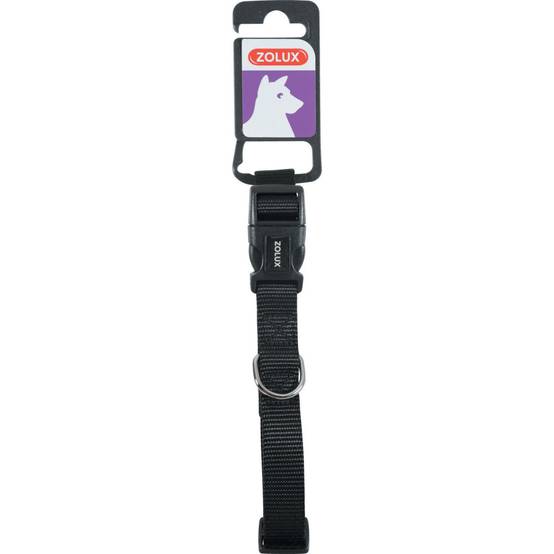 Zolux - Collier nylon 25 - 35 cm x 10 mm noir pour chien.