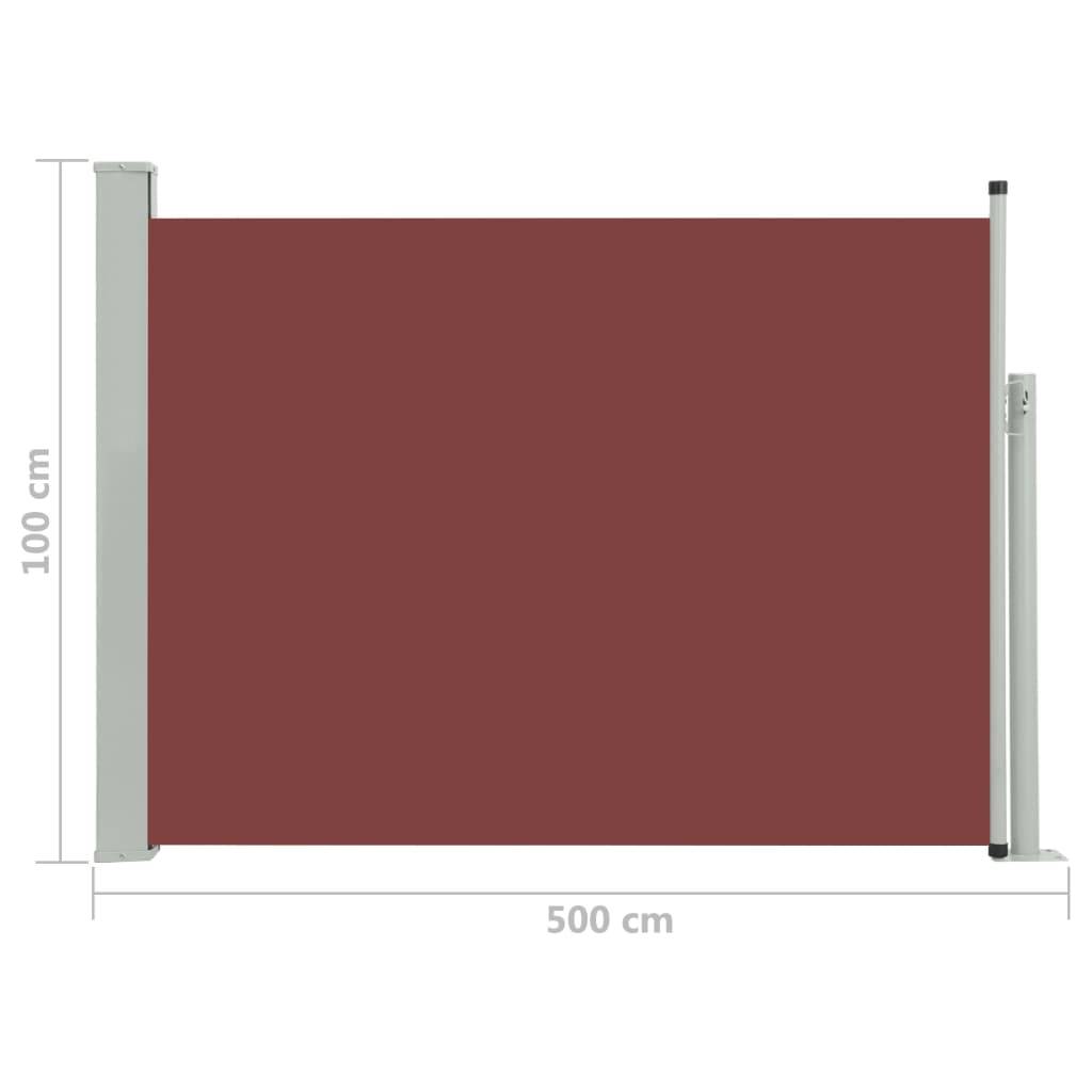 Helloshop26 - Auvent paravent store brise-vue latéral rétractable de patio jardin terrasse balcon protection visuelle écran 100 x 500 cm marron - Imagen 6