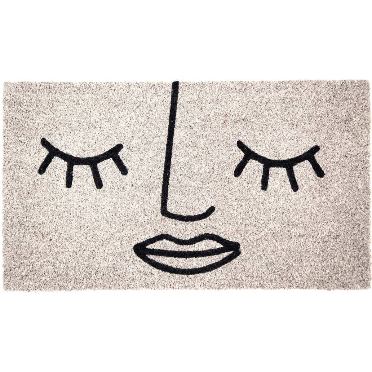Fisura - Paillasson déco en fibres de coco 70 x 40 cm Visage - Imagen 1