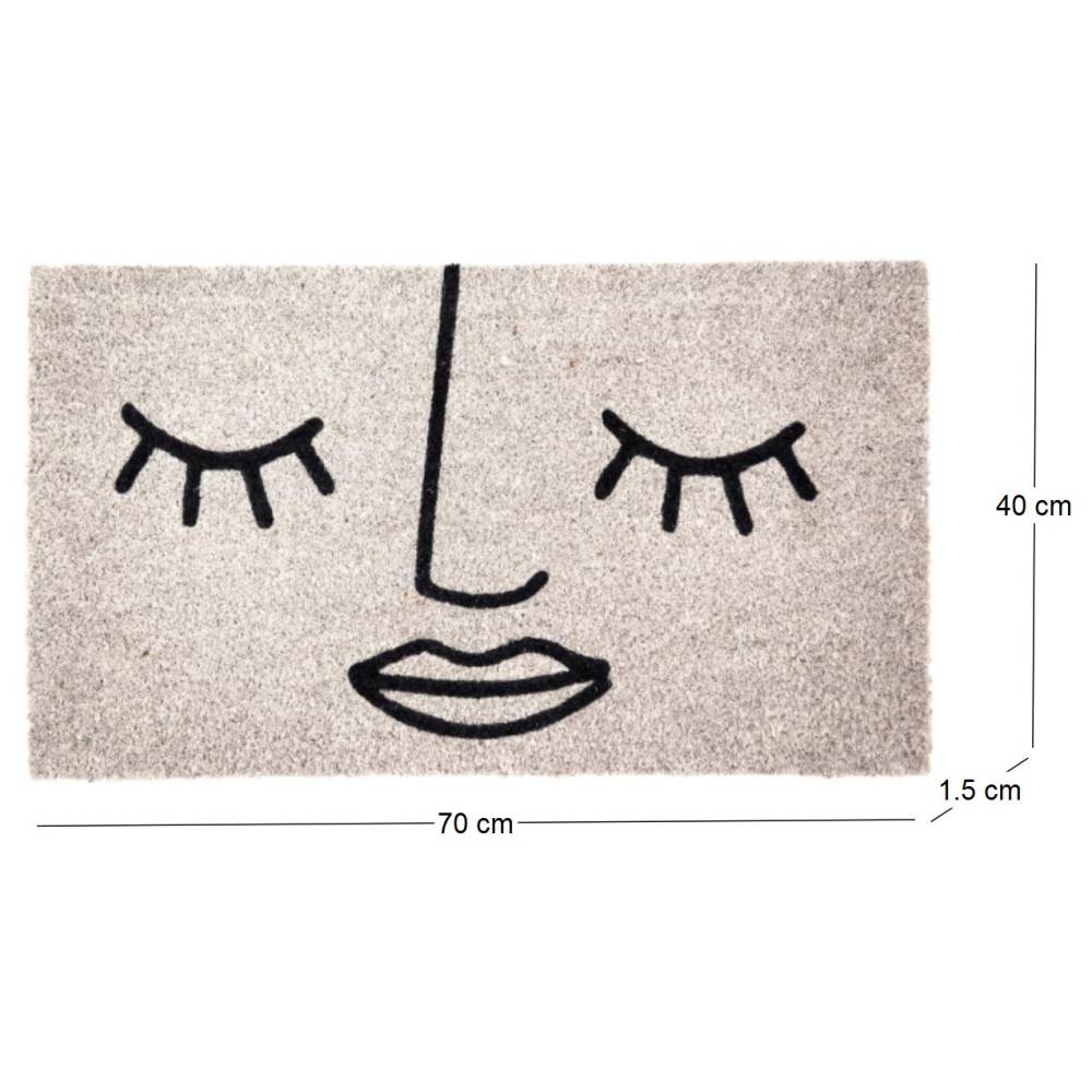 Fisura - Paillasson déco en fibres de coco 70 x 40 cm Visage - Imagen 2