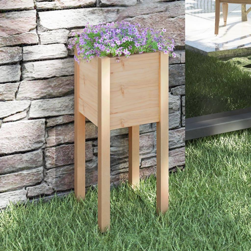 Maison Chic - Jardinière d'extérieur - Pot De Fleurs 31x31x70 cm bois de pin massif - Imagen 2