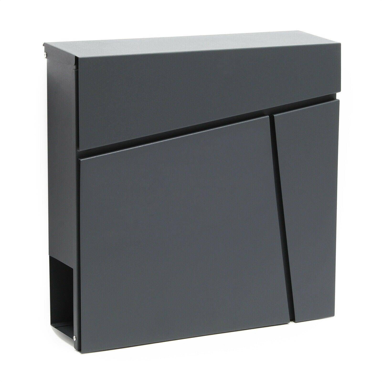 Helloshop26 - Boite aux lettres design anthracite murale porte journal magazine acier galvanisé 37 x 37 x 10,5 cm anthracite - Imagen 1