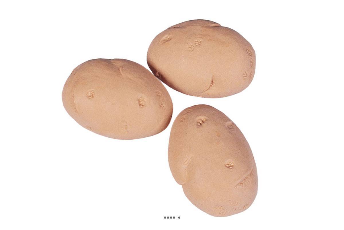 Artificielles - Pomme de terre artificielle Grande X 3 Plastique soufflé L 105x75 mm - Imagen 2