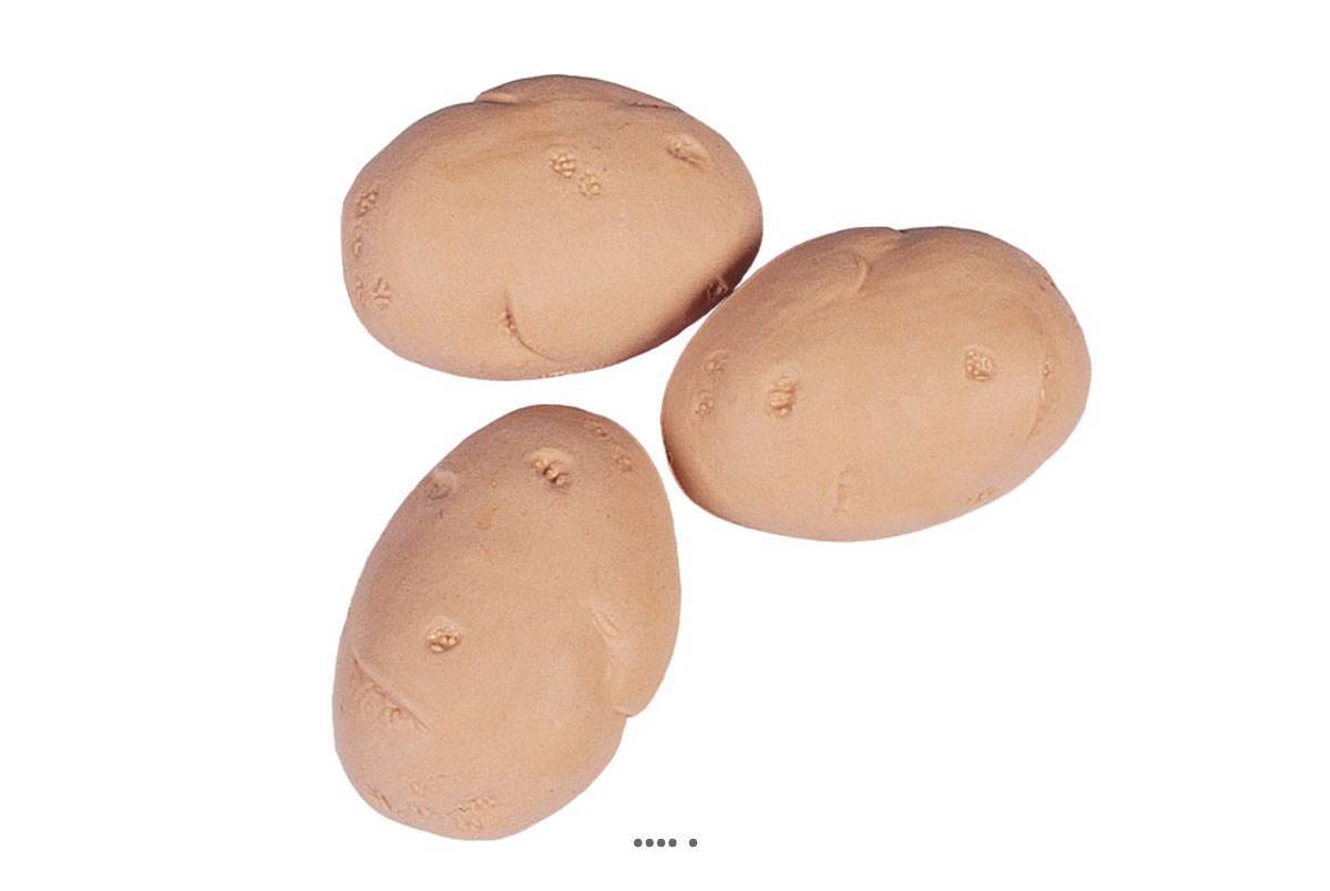 Artificielles - Pomme de terre artificielle Grande X 3 Plastique soufflé L 105x75 mm - Imagen 1