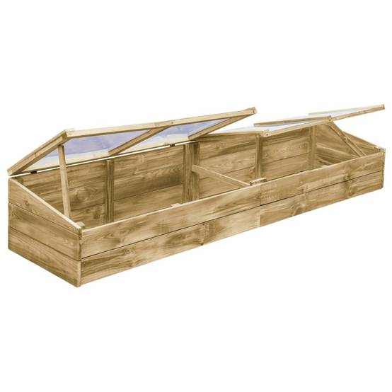 Lot de 2 Serres de jardin 1m² - Serres de culture Bois de pin imprégné 200x50x35 cm MP718 MAISON CHIC - Image 3
