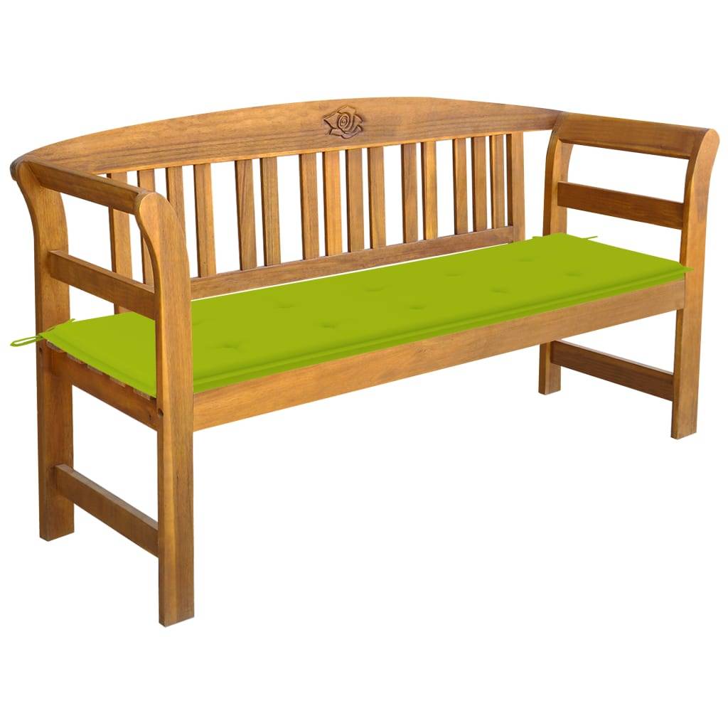 Helloshop26 - Banc de jardin meuble de patio d'extérieur terrasse avec coussin 157 x 45 x 82,5 cm bois d'acacia massif - Imagen 1