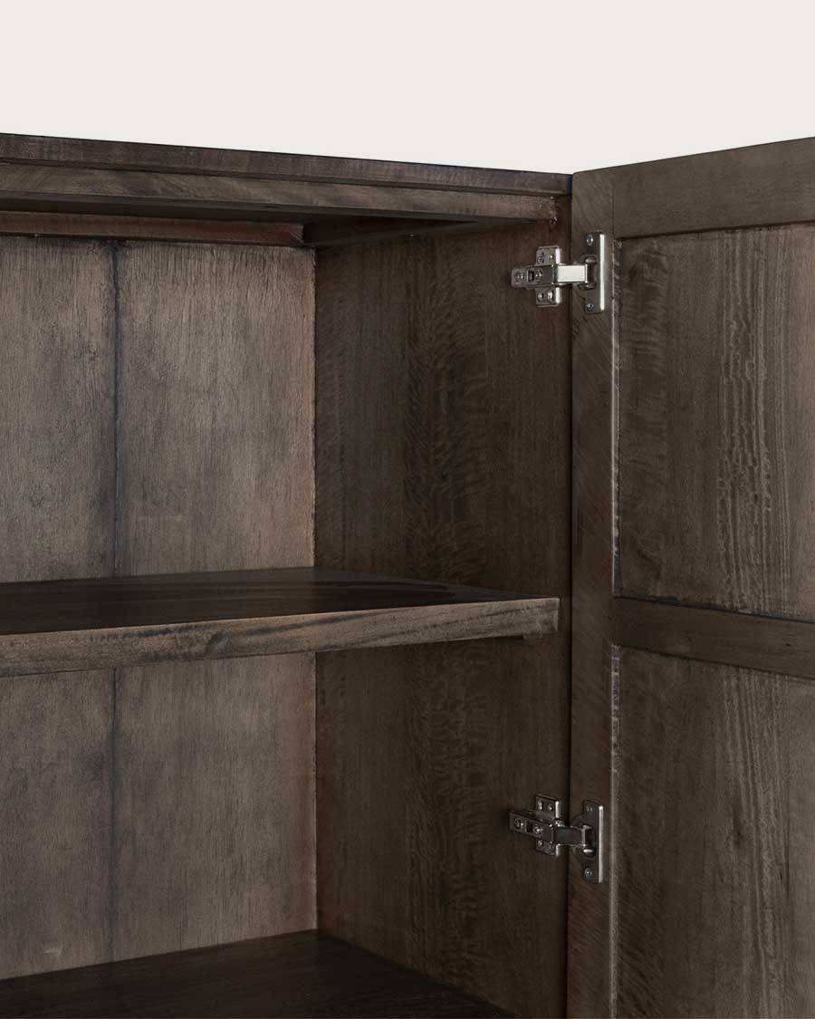 Hawaï - Armoire noire en manguier massif sculpté - UNIQKA - Imagen 5