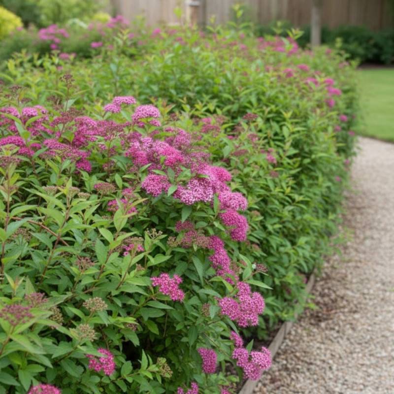 Spirée du Japon Anthony Waterer, Spiraea à fleurs Rose - feuillage Caduc - Pot de 3L - 20/40 cm-  hauteur à maturité De 0,50 m à 1,00 m - Imagen 10