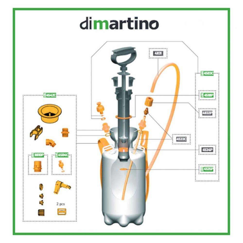 Pièces de rechange pour pulvérisateur à pression 3 à 15 litres - Di Martino - Image 2