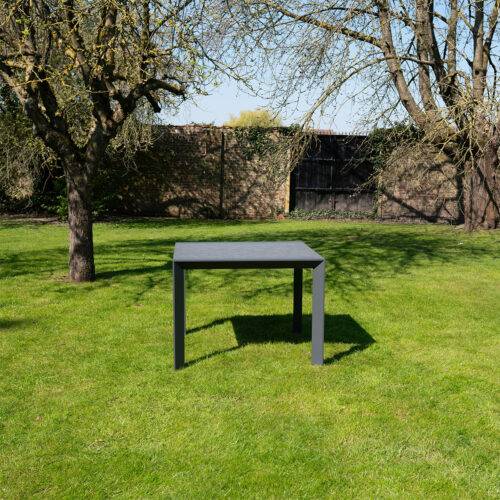 Wilsa Garden - Table de jardin aluminium et verre effet pierre 4/8P extensible MODULO
