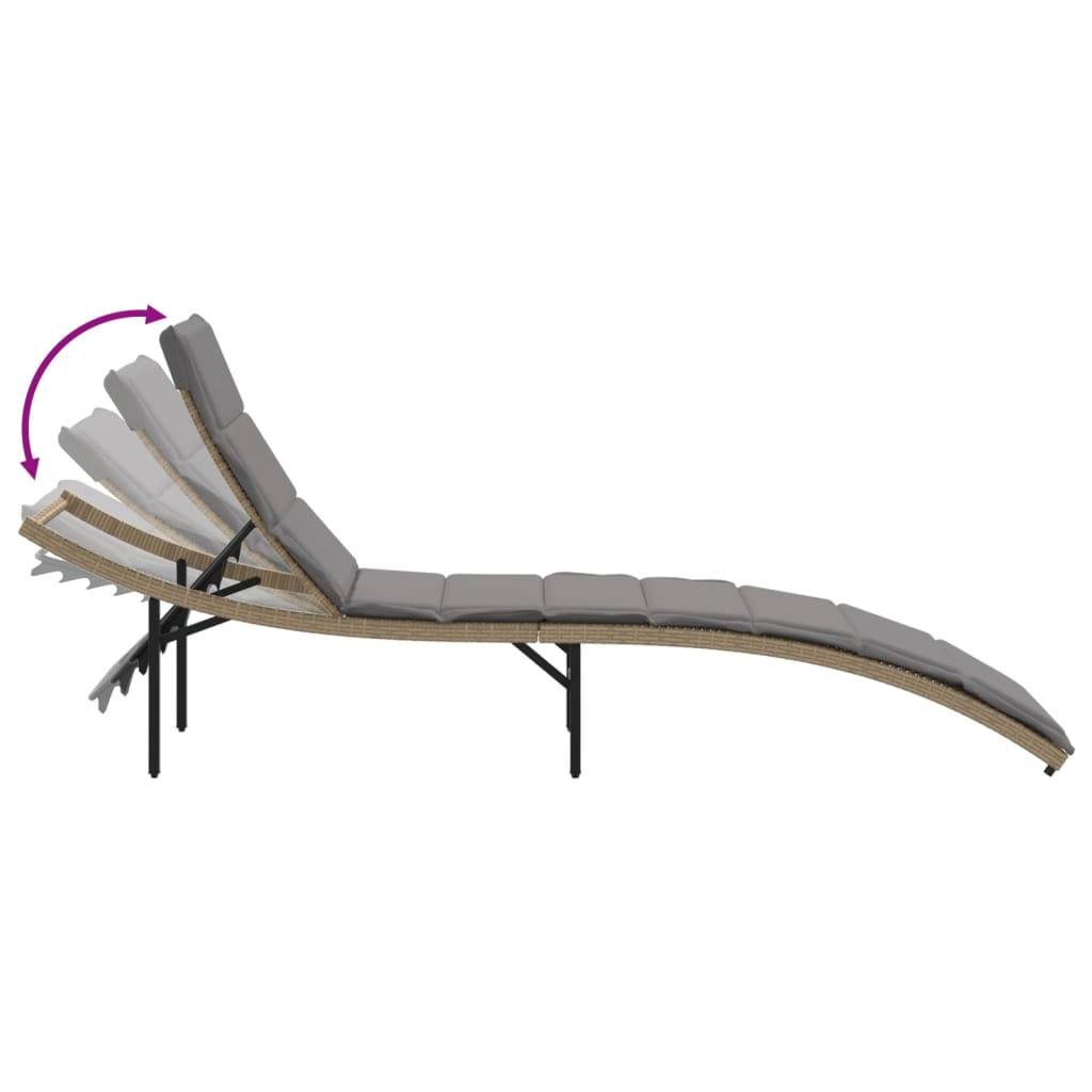 Set 2 Lits de jardin Polyrotin Ajustable Extérieur Beige – ComfortXL Outdoor Living - Image 8