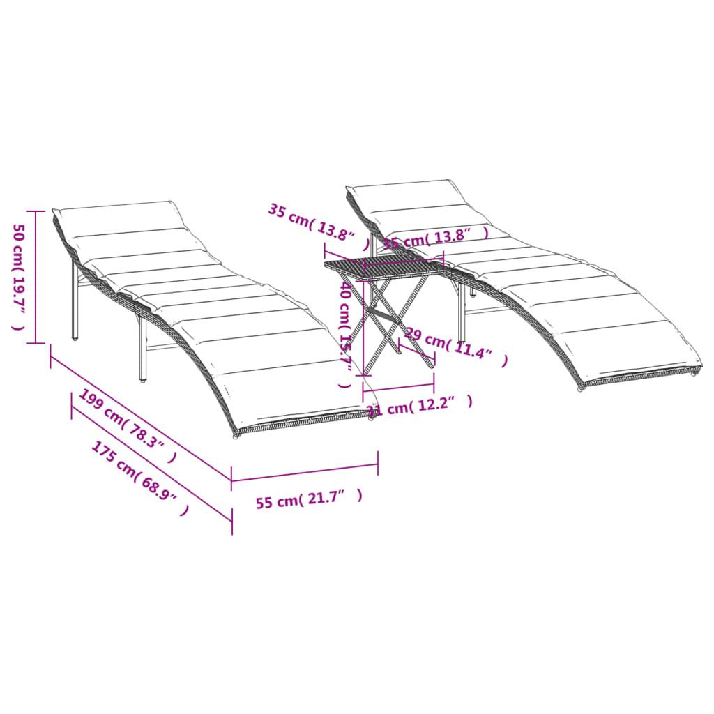 Set 2 Lits de jardin Polyrotin Ajustable Extérieur Beige – ComfortXL Outdoor Living - Image 6