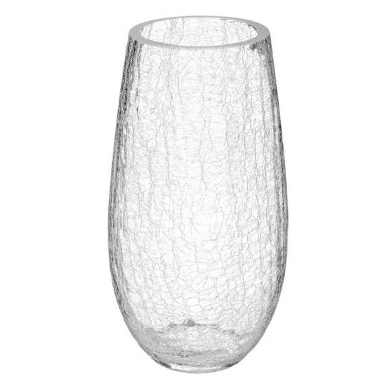 Vase Bombe Craquelé "'Léon" 27cm Transparent