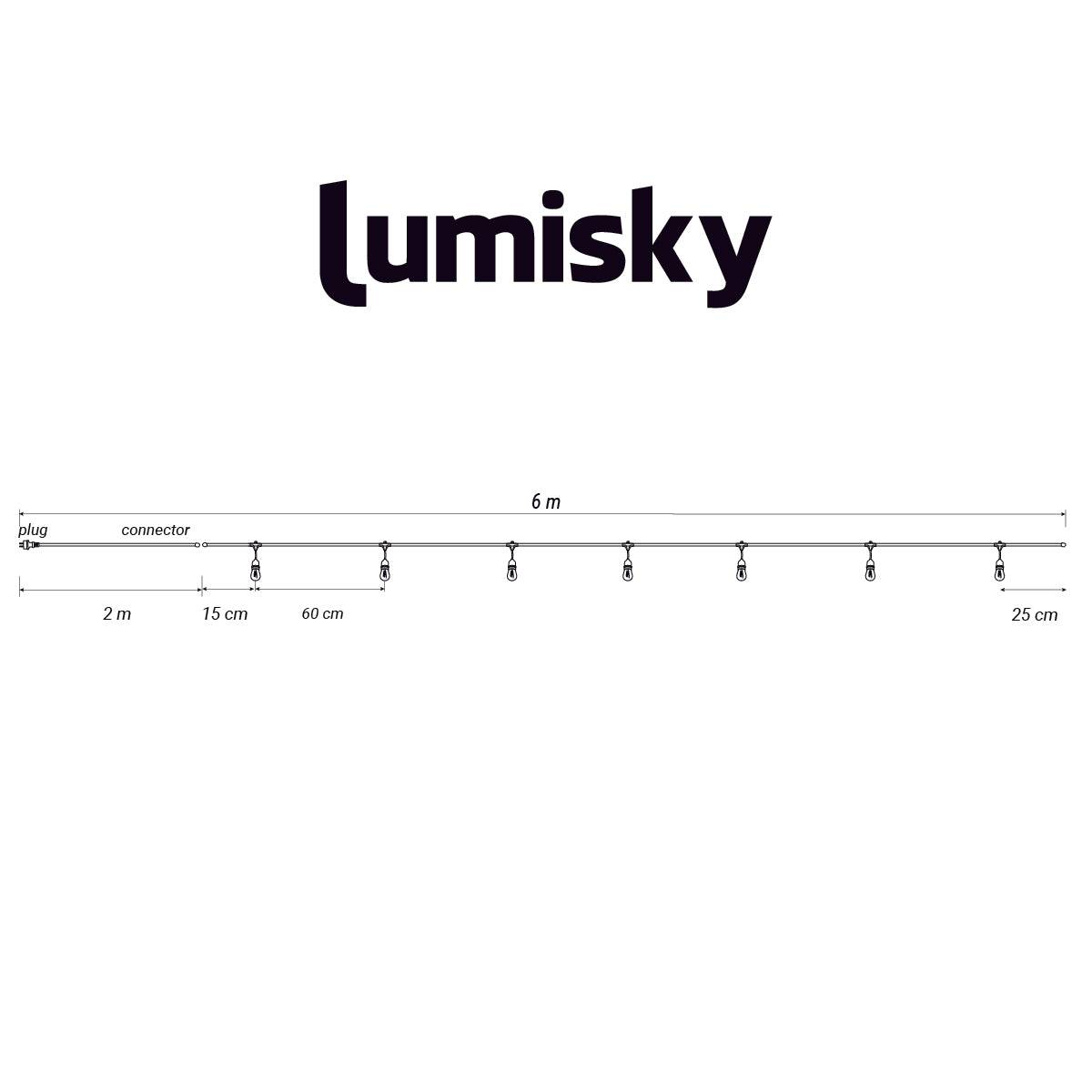 Lumisky - Guirlande connectable MOLLY 7 ampoules E27 6M - Imagen 7