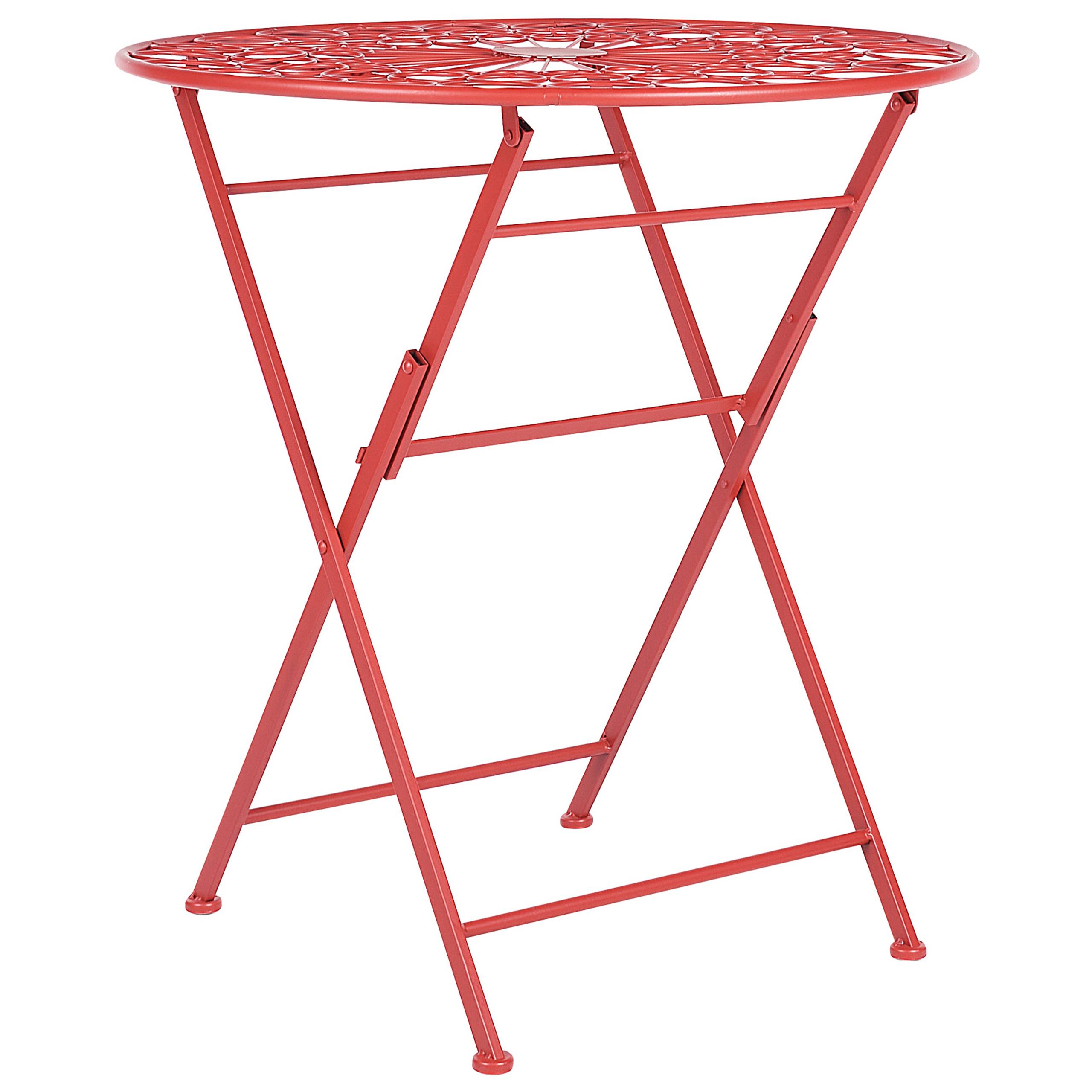 Beliani - Set de bistrot, 2 Personnes Métal Rouge SCARIO - Beliani - Imagen 7