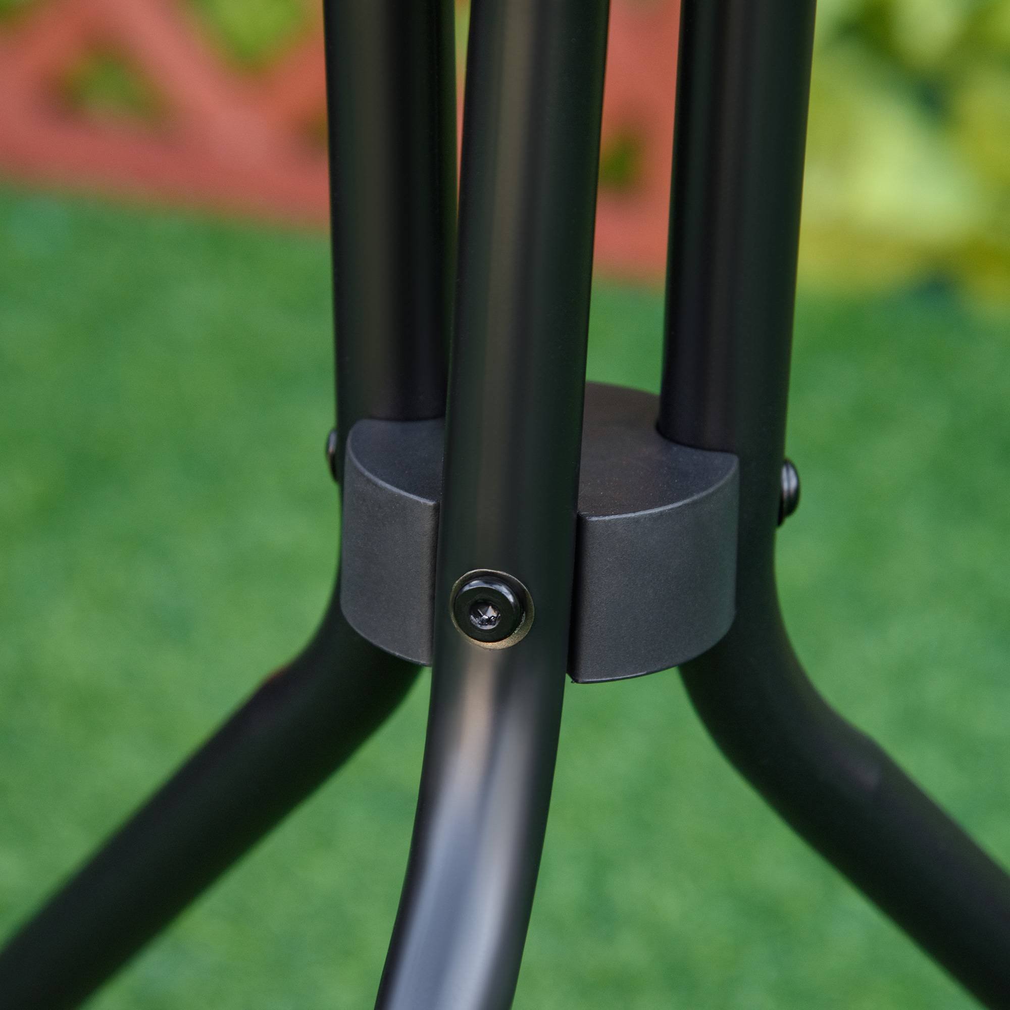 Table basse jardin métal verre pour terrasse design minimaliste 50x55cm noir - ComfortXL Outdoor Living - Image 10