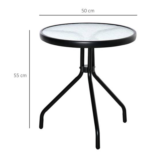 Table basse jardin métal verre pour terrasse design minimaliste 50x55cm ...