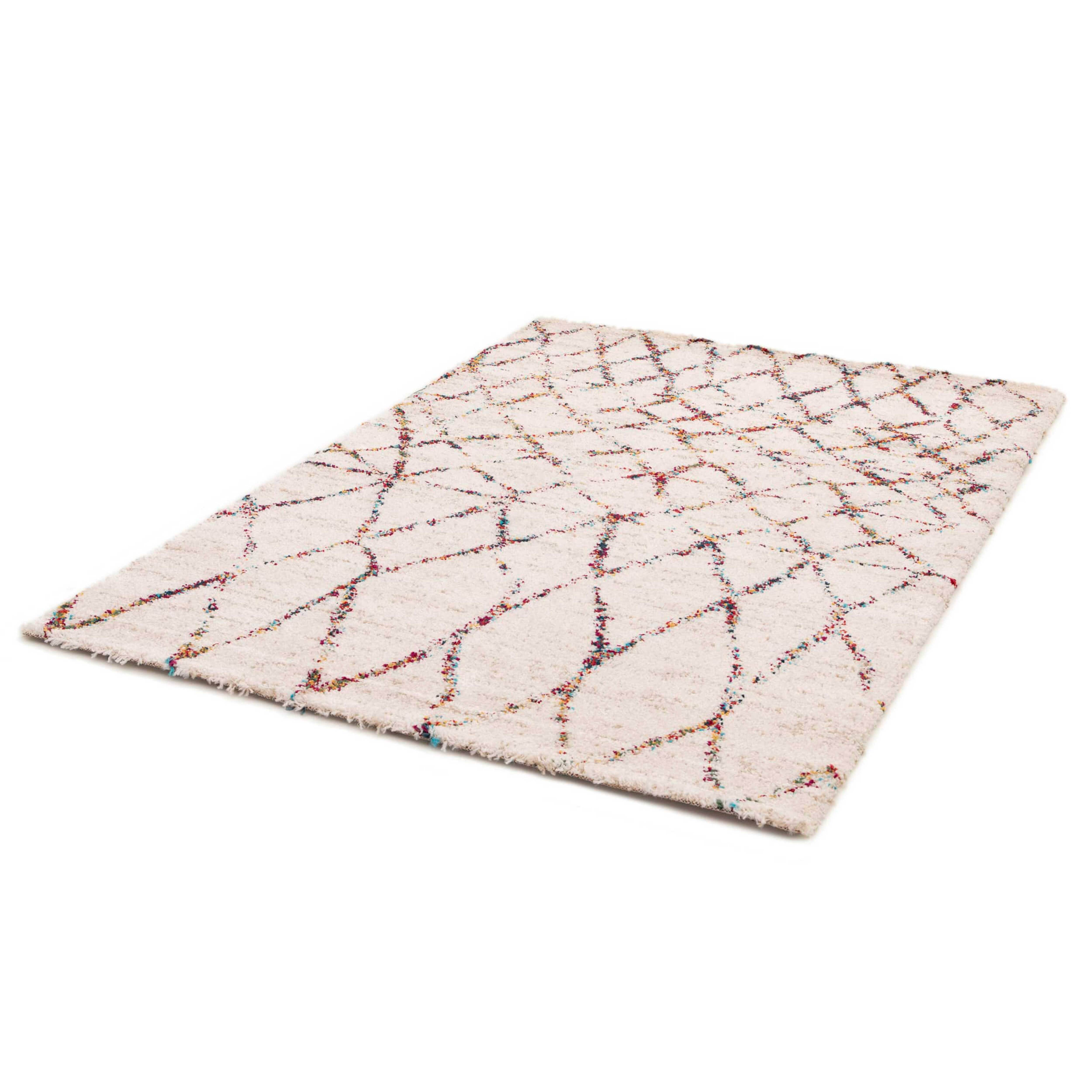 Oviala - Tapis rectangulaire à poils longs motif ethnique beige 120x170 cm Asma - Oviala - Imagen 3
