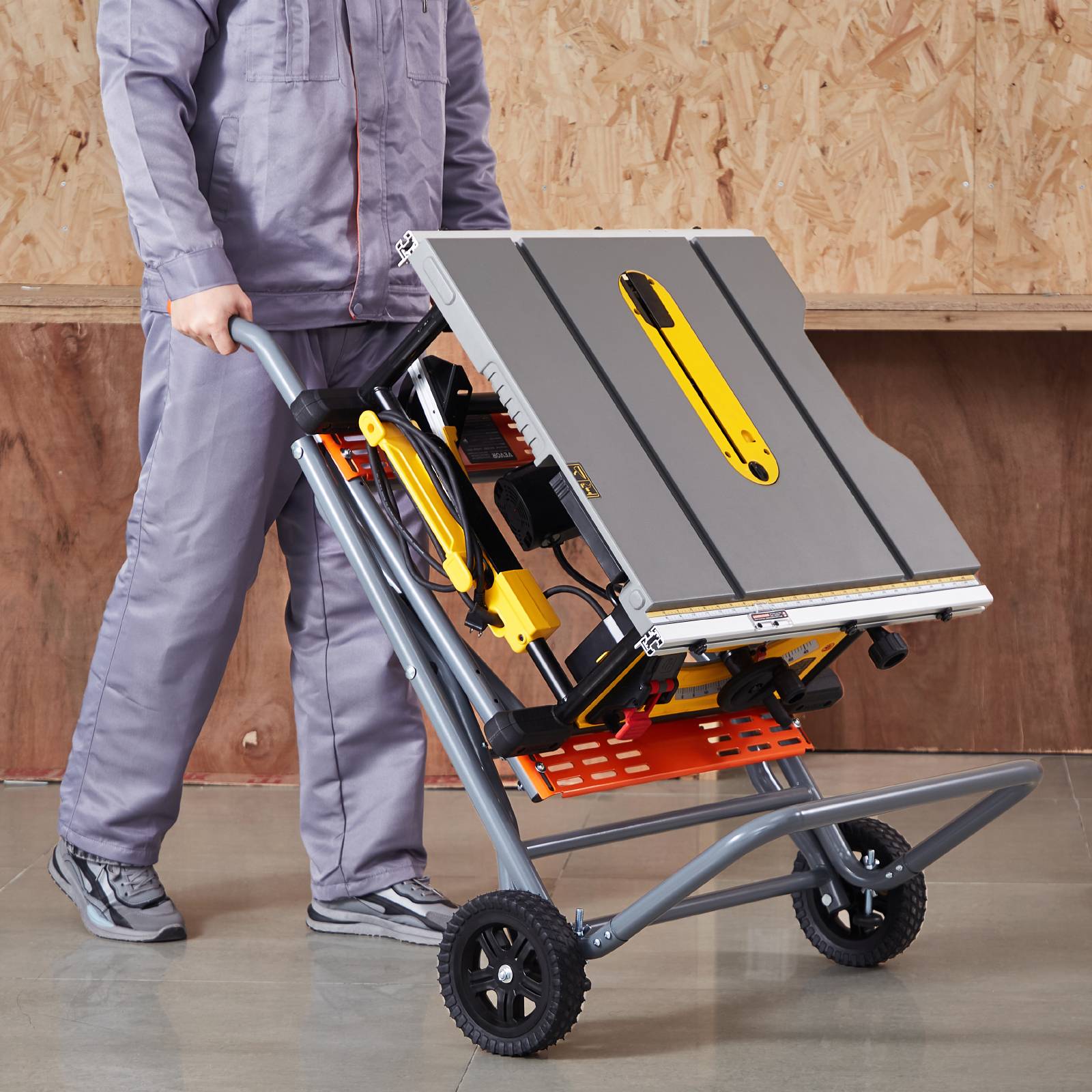VEVOR Support pliable scie table, roues caoutchouc 203 mm, charge 158,76 kg. - Image 8