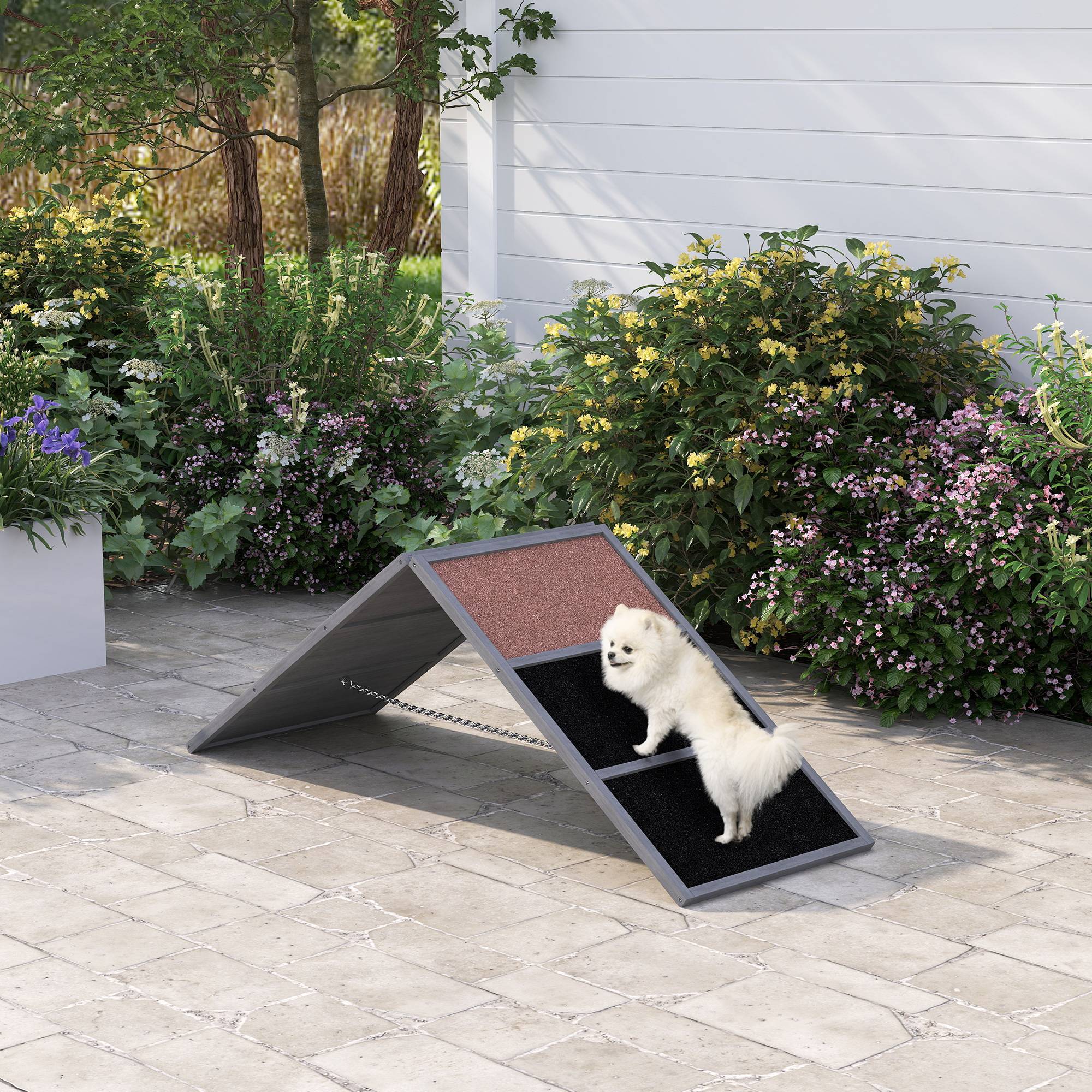 Rampe d'agilité pour chien bois gris 173 x 59 x 66 cm - PANGIVO - Image 3