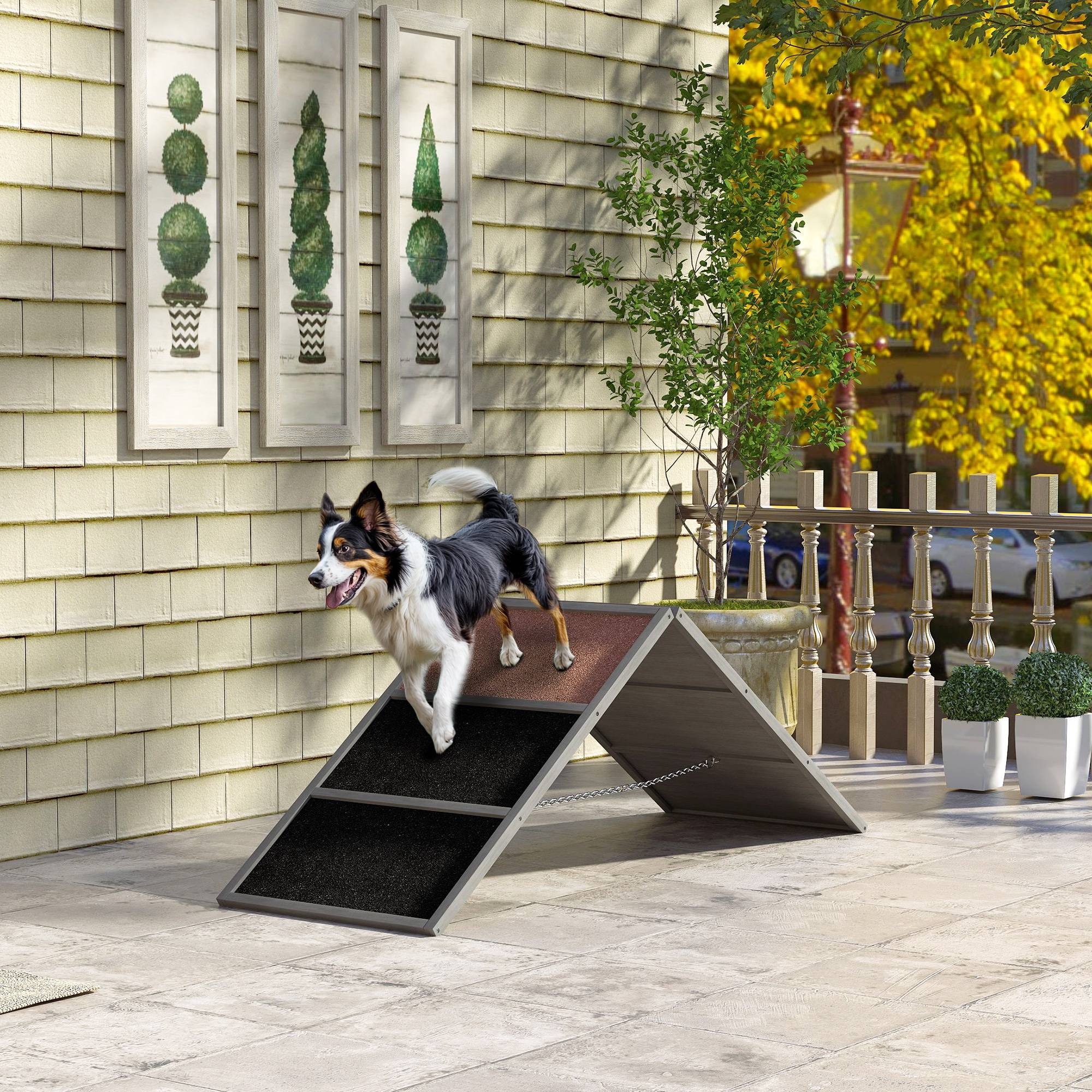 Rampe d'agilité pour chien bois gris 173 x 59 x 66 cm - PANGIVO - Image 4
