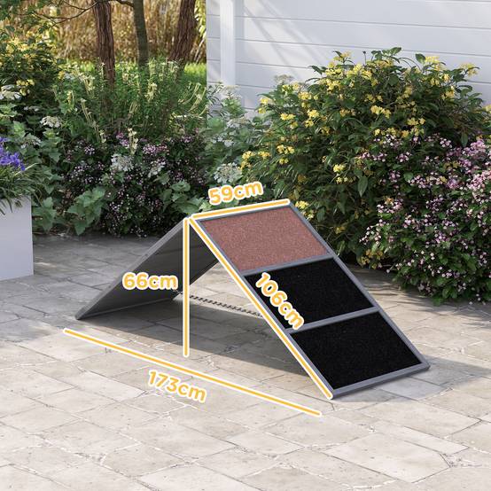 Rampe d'agilité pour chien bois gris 173 x 59 x 66 cm - PANGIVO - Image 5