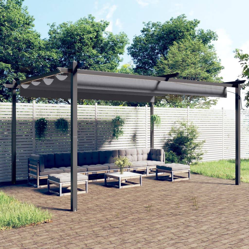 ComfortXL - Tonnelle de Jardin Acier 4x3m avec Toile Coulissante Anti-UV Anthracite – ComfortXL Outdoor Living