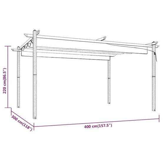 ComfortXL - Tonnelle de Jardin Acier 4x3m avec Toile Coulissante Anti-UV Anthracite – ComfortXL Outdoor Living - Image 8