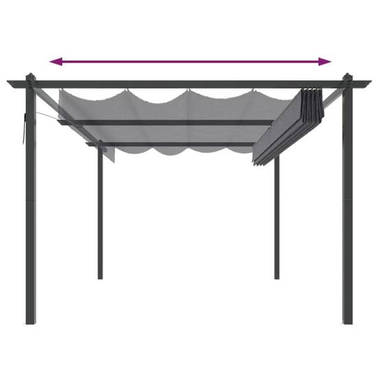 ComfortXL - Tonnelle de Jardin Acier 4x3m avec Toile Coulissante Anti-UV Anthracite – ComfortXL Outdoor Living - Image 5