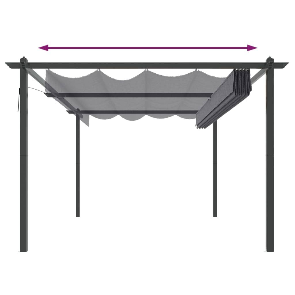 ComfortXL - Tonnelle de Jardin Acier 4x3m avec Toile Coulissante Anti-UV Anthracite – ComfortXL Outdoor Living - Image 5