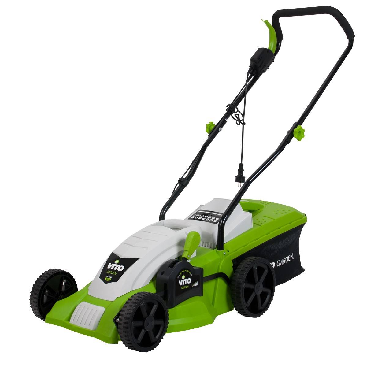 Tondeuse électrique 1400W Moteur induction Coupe 34 cm - Hauteur de coupe 25-60 mm - Bac 35L VITO - Imagen 1