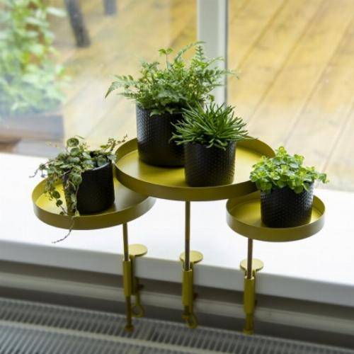 Esschert Design - Support à plantes rond à fixer hauteur réglable doré 24.6 x 18 cm Esschert's Garden - Imagen 5