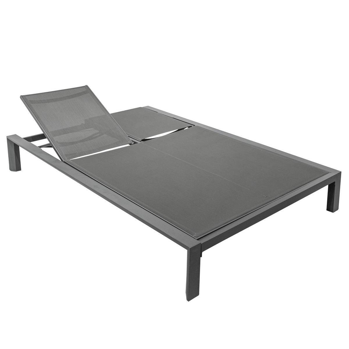 Hesperide - Lit de piscine double "Evasion" anthracite & graphite 2 places en aluminium traité époxy - Hespéride - Imagen 4