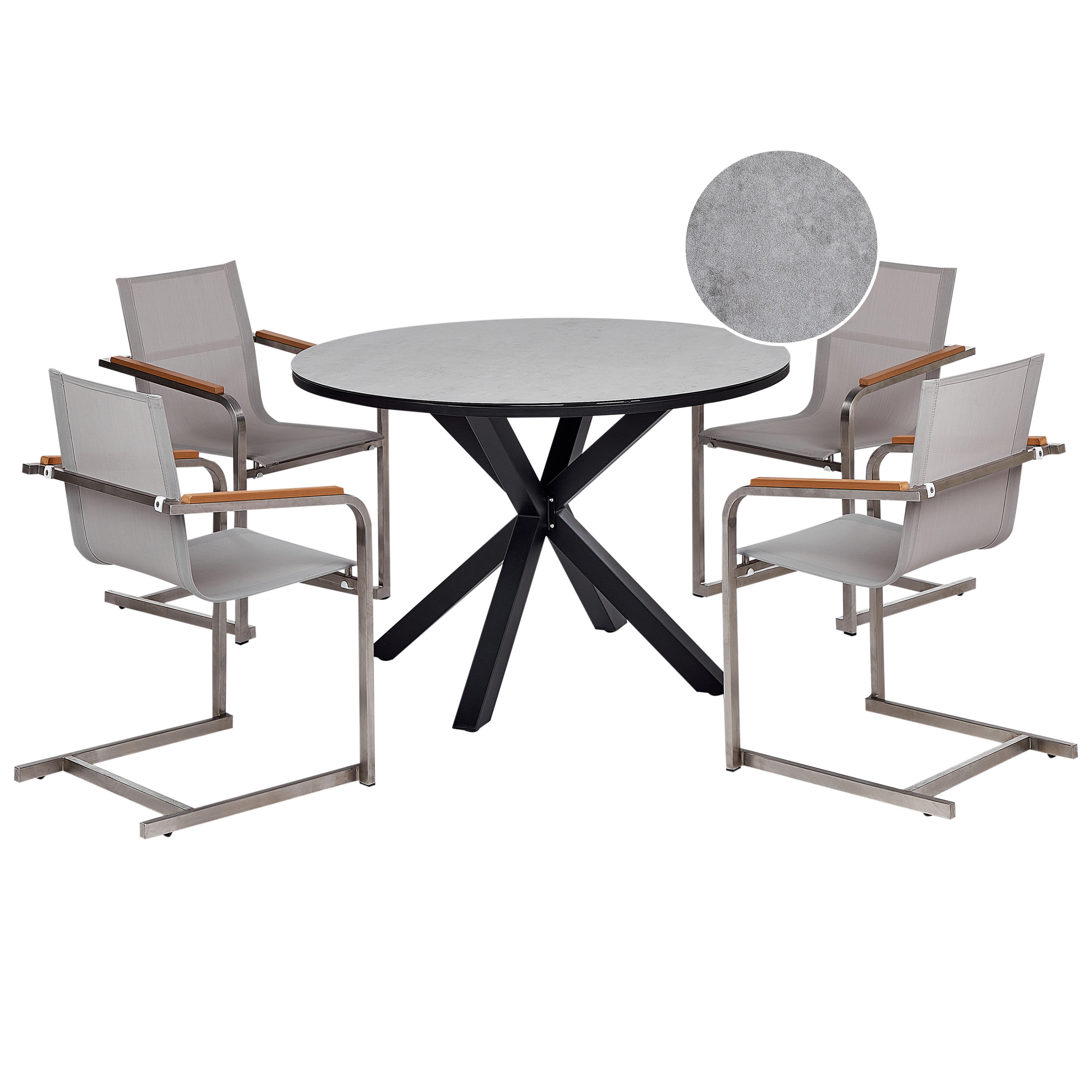 Beliani - Set de salle à manger Aluminium Gris MALETTO/COSOLETO Beliani - Imagen 1