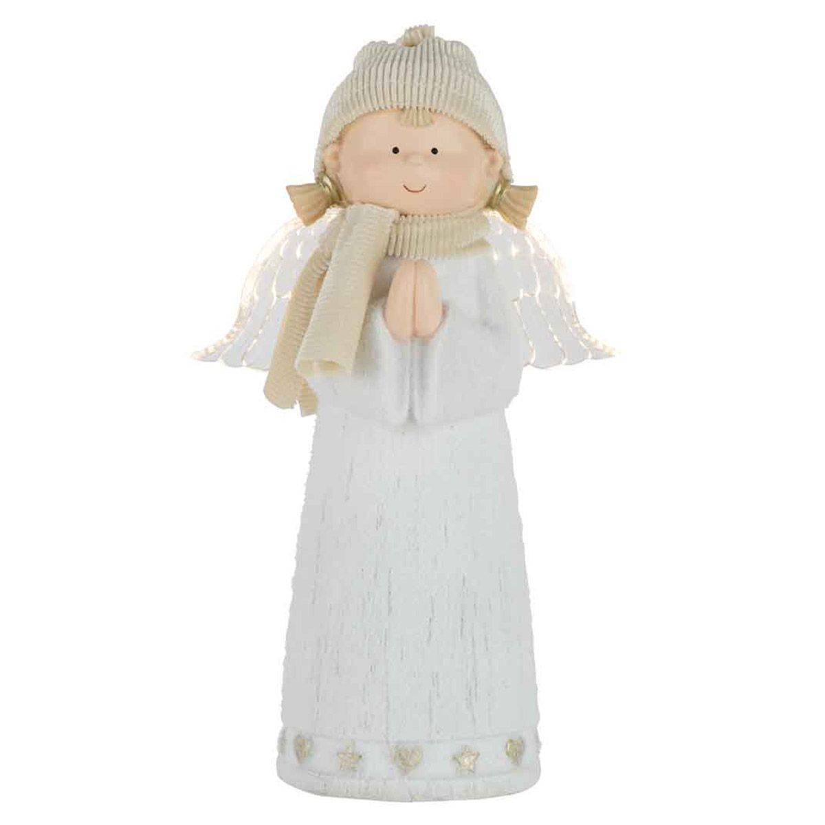Ange de Noël avec led en résine multicouleur 16x10x28 cm - J-Line - Image 2