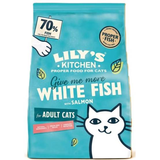 Lily's Kitchen - Croquettes pour chat sans cereales au poisson blanc et au saumon, 800g Lily's Kitchen - Image 1