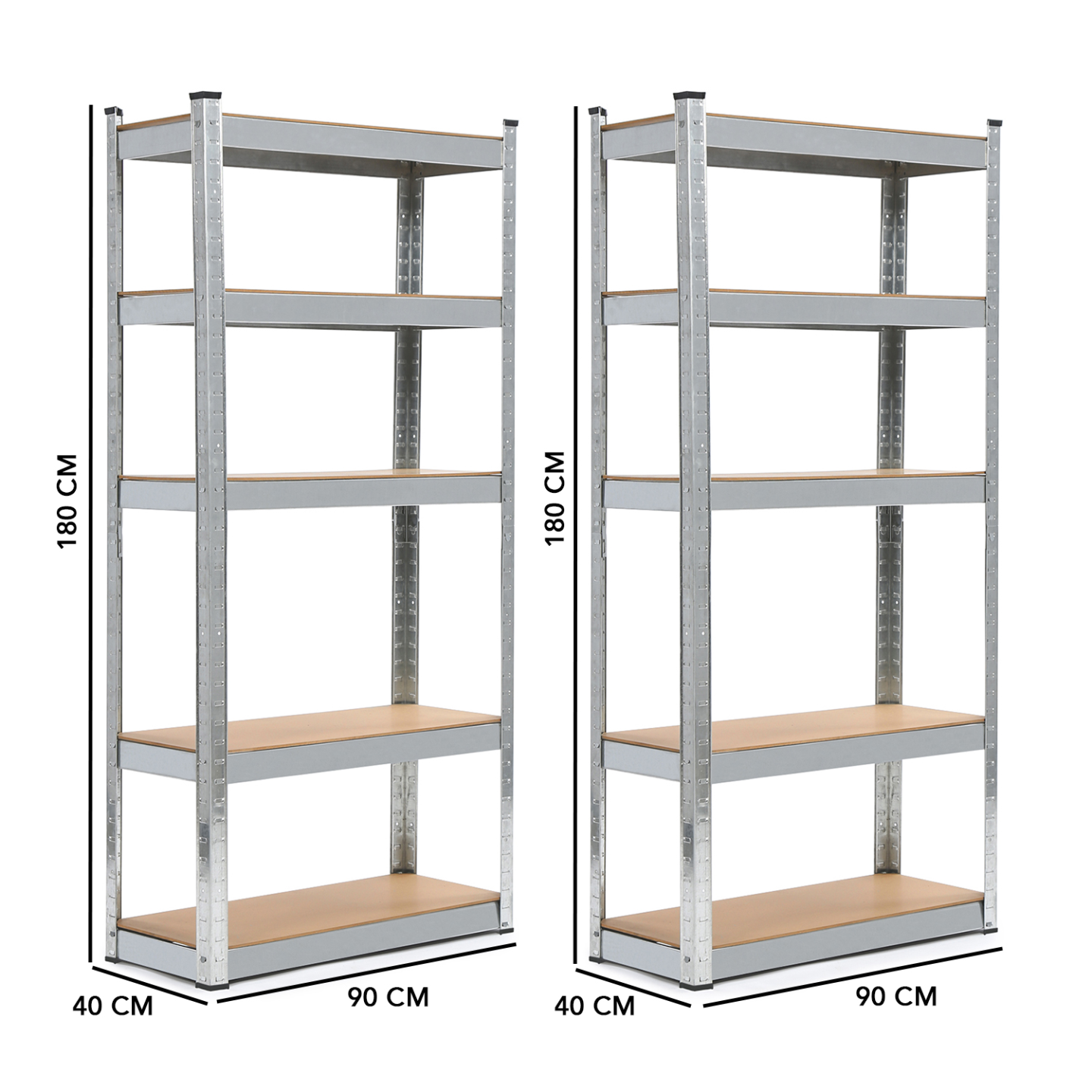 2 étagères En Teck Marron 200x200cm - Juxtaposables, Rangement Adulte