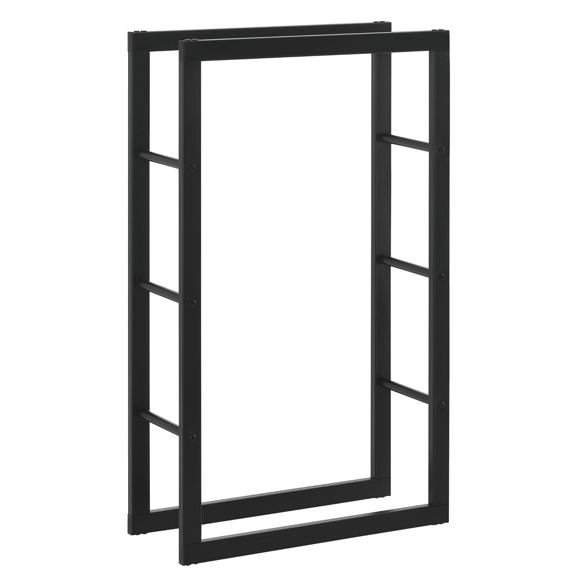 [en.casa] - Range-bûches Kasan  Acier Laqué Noir 60 x 100 x 25 cm [en.casa] - Image 2