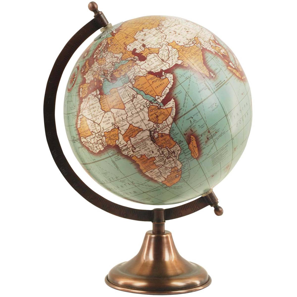 Origen - Globe terrestre vintage en métal Polo