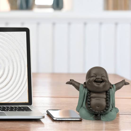 Zen Light - Statue Boudha Rieur Porte Bonheur – Décoration Zen et Feng Shui – Idée Cadeau Originale – Largeur: 9cm – Zen'Light - Image 6