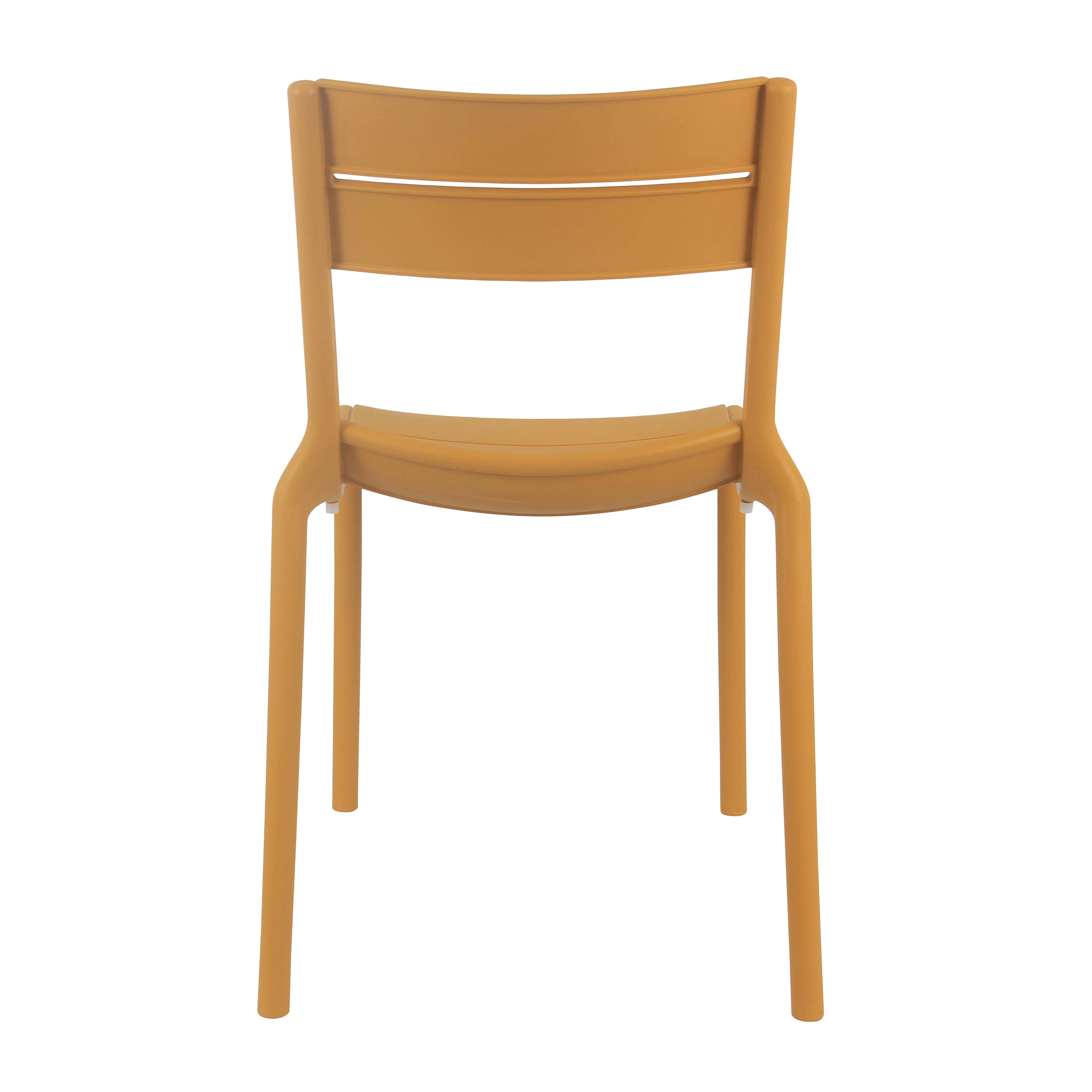 Oviala - Lot de 4 chaises de terrasse en plastique jaune moutarde Paname - Oviala - Imagen 6