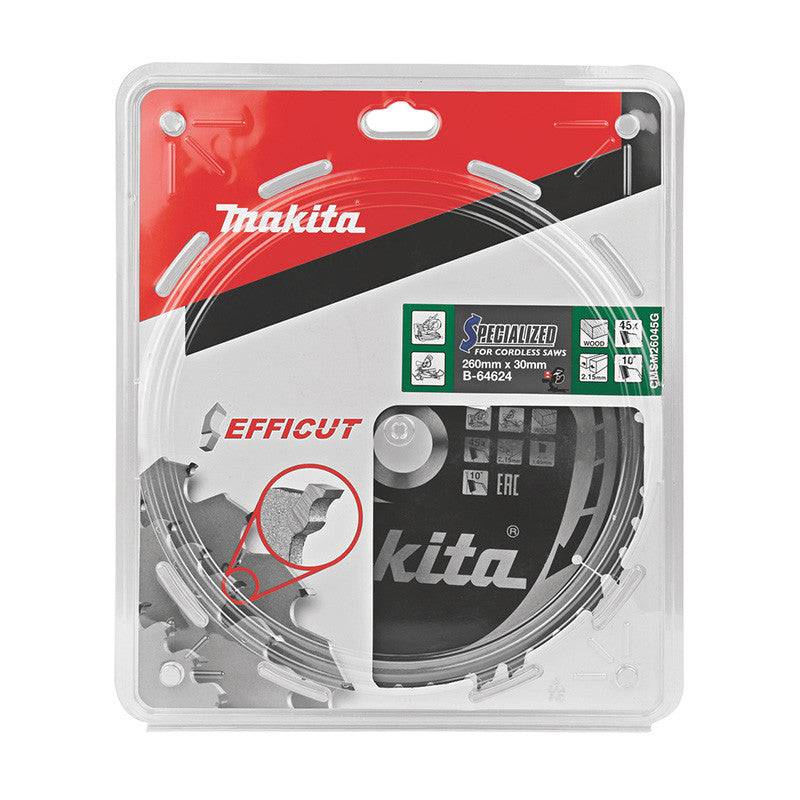 Makita - Lame TCT EFFICUT pour scies circulaires MAKITA B-64624 260x30mm, 45 dents, pour le bois, tous travaux Makita - Imagen 3