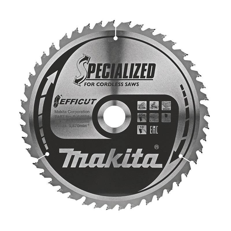 Makita - Lame TCT EFFICUT pour scies circulaires MAKITA B-64624 260x30mm, 45 dents, pour le bois, tous travaux Makita - Imagen 1