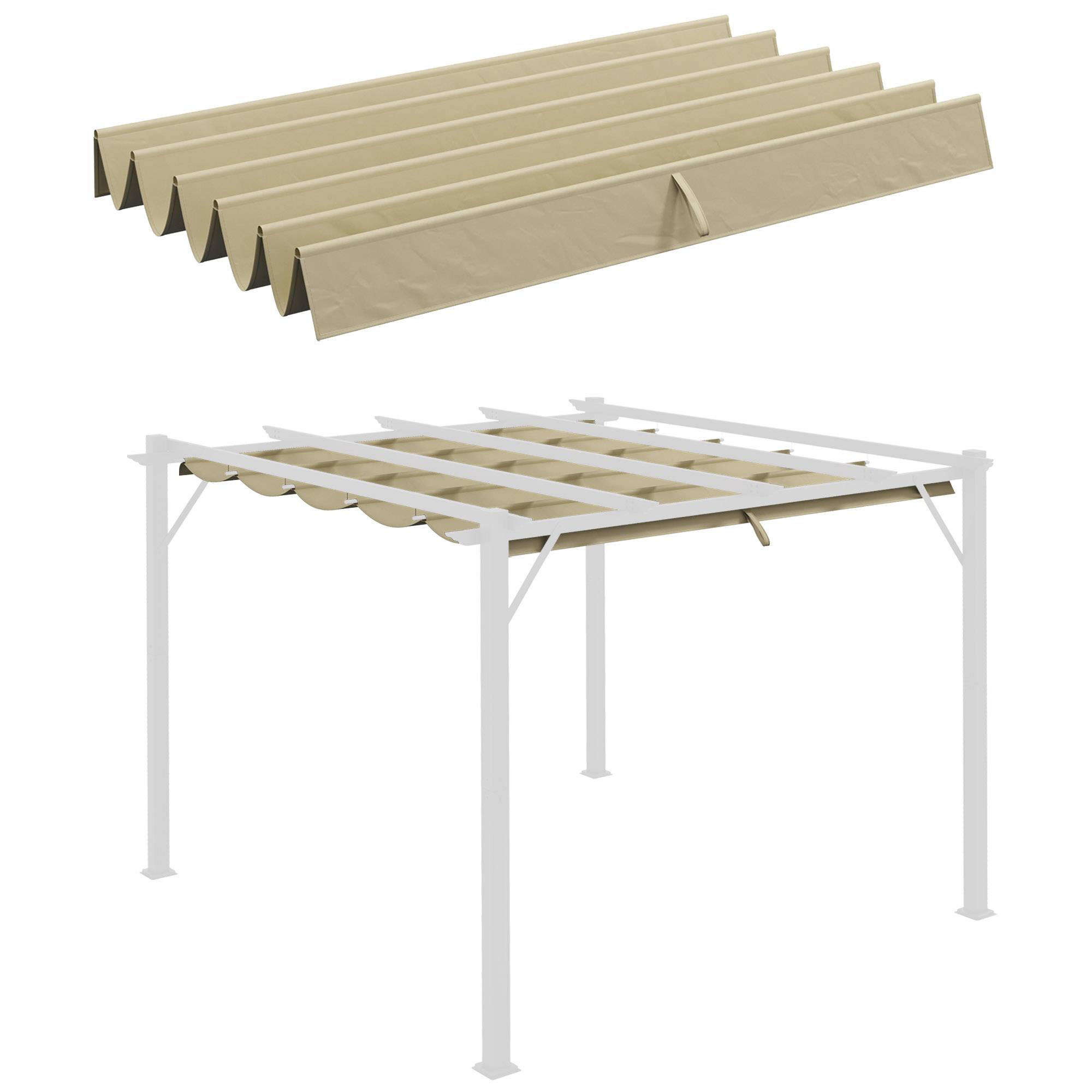 Outsunny - Toile de toit pour pergola tonnelle rétractable 3x3m beige - Outsunny - Image 1