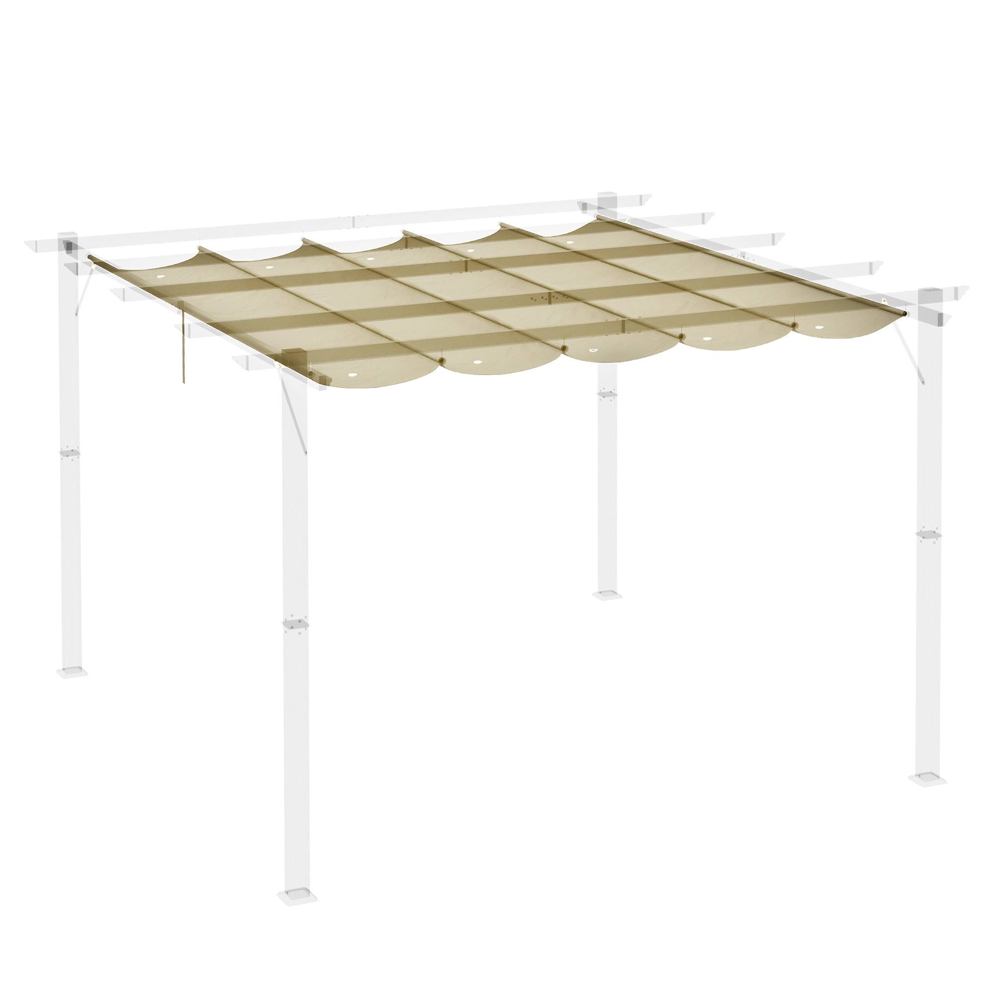 Outsunny - Toile de toit pour pergola tonnelle rétractable 3x3m beige - Outsunny - Image 7