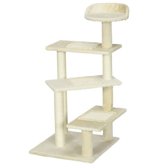 Arbre à chat sisal et peluche beige 50 x 50 x 100 cm - PANGIVO - Image 2