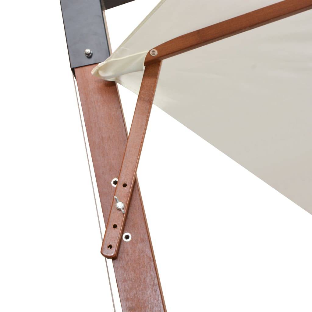 Helloshop26 - Parasol 350 cm poteau de bois blanc - Imagen 6