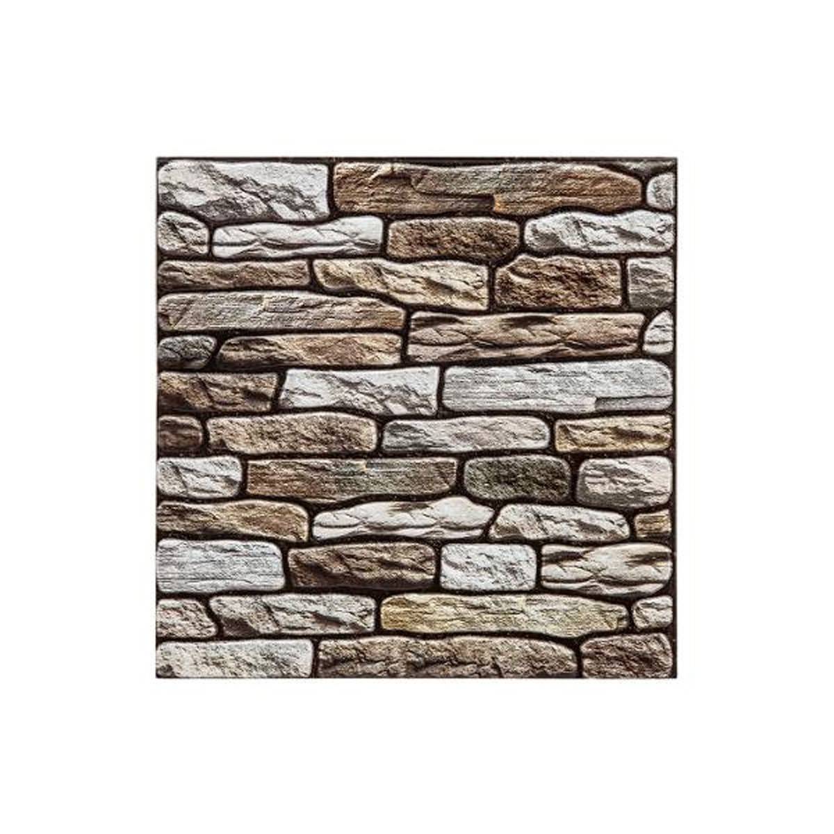 Lot de 2 Stickers Muraux "Pierre" 30x30cm Taupe - Image 2